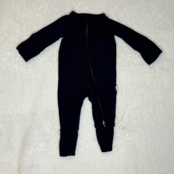 Little Sleepies Navy Zip-Up Preemie Onesie sleeper bamboo soft - Picture 2 of 8